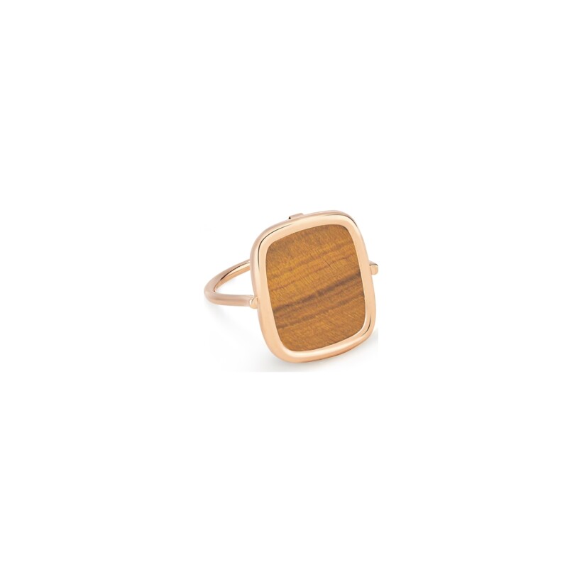 GINETTE NY ANTIQUE RING, rose gold and tiger’s eye